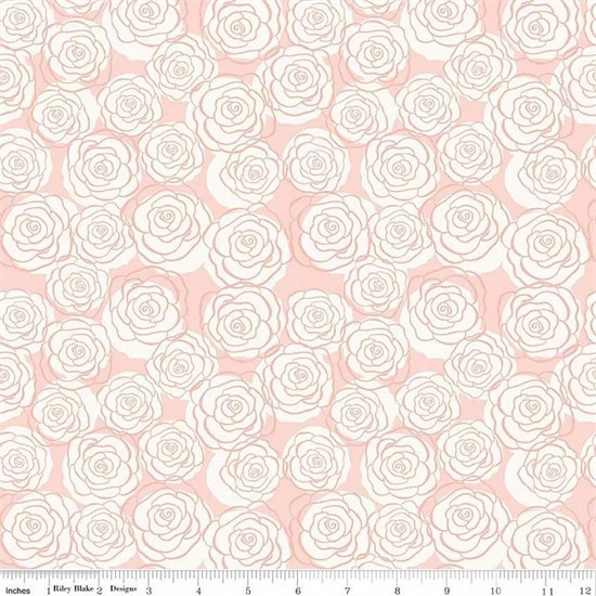 Белые цветы на розовом с глитером SC8162-Blush - фото 1385