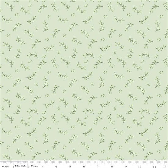 Листики темн зелен на зеленом C8164-MINT - фото 1391