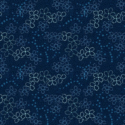 3363-77 Dotty Floral Prussian Blue 3363-77 - фото 6944