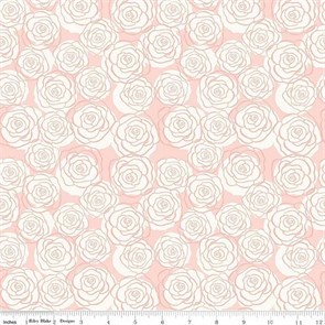 Белые цветы на розовом с глитером SC8162-Blush