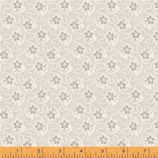 52566-4 Узор из цветочков  на бежевом 52566-4