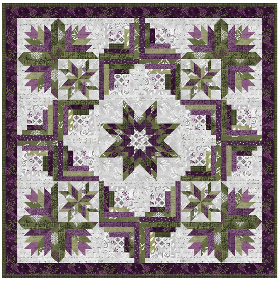 12202 Набор тканей Amour от Maywood Studio  на квилт "Рождественский венок" размер  81" на 81" 12202