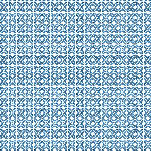 13449-54 Benartex Traditions - Bluesette - Tile Geo, Blue/White 13449-54