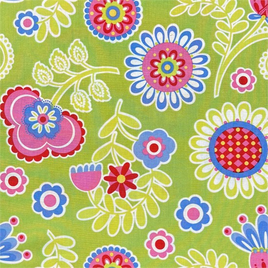 DC5198-Lime D Крупные цветы на зеленом DC5198-Lime D