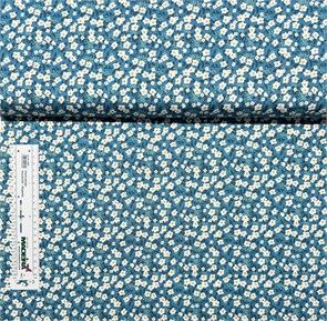 12253 Белые цветочки на бирюзовом 12253