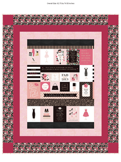SP8638-PINK-N Набор тканей "Glam girl" на квилт   62,75" на 74,5" SP8638-PINK N