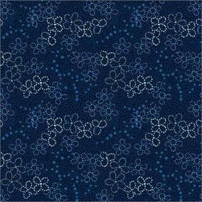 3363-77 Dotty Floral Prussian Blue 3363-77