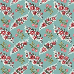 3361-76 Floral Leaf Teal 3361-76