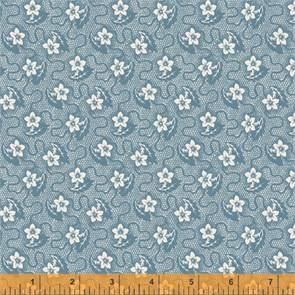 52566-3 Узор из цветочков на светлом синем 52566-3