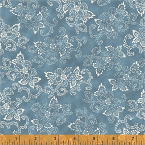 52567-3 Узор цветочный на светлом синем 52567-3